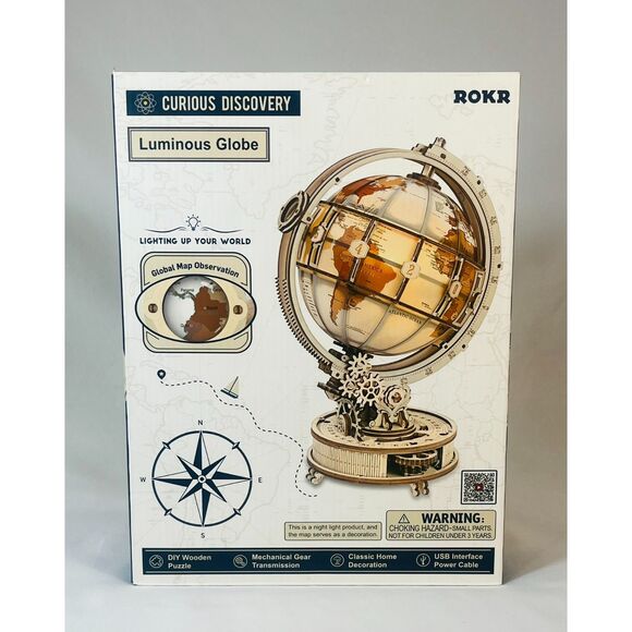 NEW ROKR Curious Discovery Luminous 3D Globe Puzzle Nightlight - Picture 1 of 5